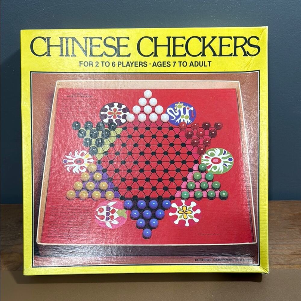 Vintage 1981 Whitman Chinese Checkers board game all pieces included 2-6 players